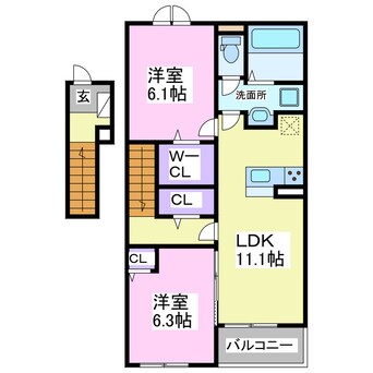 間取図 パレス　ハンドⅢ