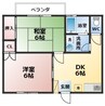 コーポ春 2DKの間取り