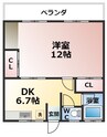 中嶋コーポ 1DKの間取り