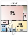 中嶋コーポ 1DKの間取り