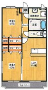 リバティベル 2LDKの間取り