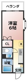 グランカーサ大牟田駅 1Rの間取り