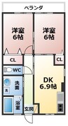 ハイムフローラ 2DKの間取り