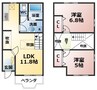 サンライト草木 2LDKの間取り