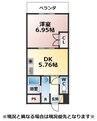 ウラックスビル 1DKの間取り