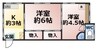 松浦町戸建 2Kの間取り