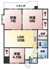 大正ビル 3LDKの間取り