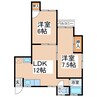 永江コーポ3 2LDKの間取り