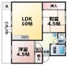 オアシス天領 2LDKの間取り