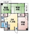 パークサイド上屋敷 3DKの間取り