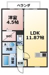 レーブフラッツ 1LDKの間取り