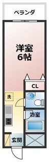 グランカーサ大牟田駅 1Rの間取り