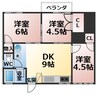 アクア上白川B棟 3DKの間取り