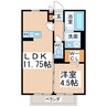 レーブフラッツ 1LDKの間取り
