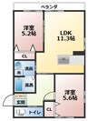 ムーンライフ 2LDKの間取り