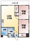 サンビレッジシンエイ 2LDKの間取り