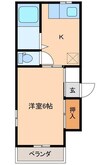 七五三第一マンション 1Kの間取り