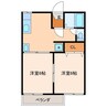 メゾン上荒川　ＮＯ．2 2DKの間取り