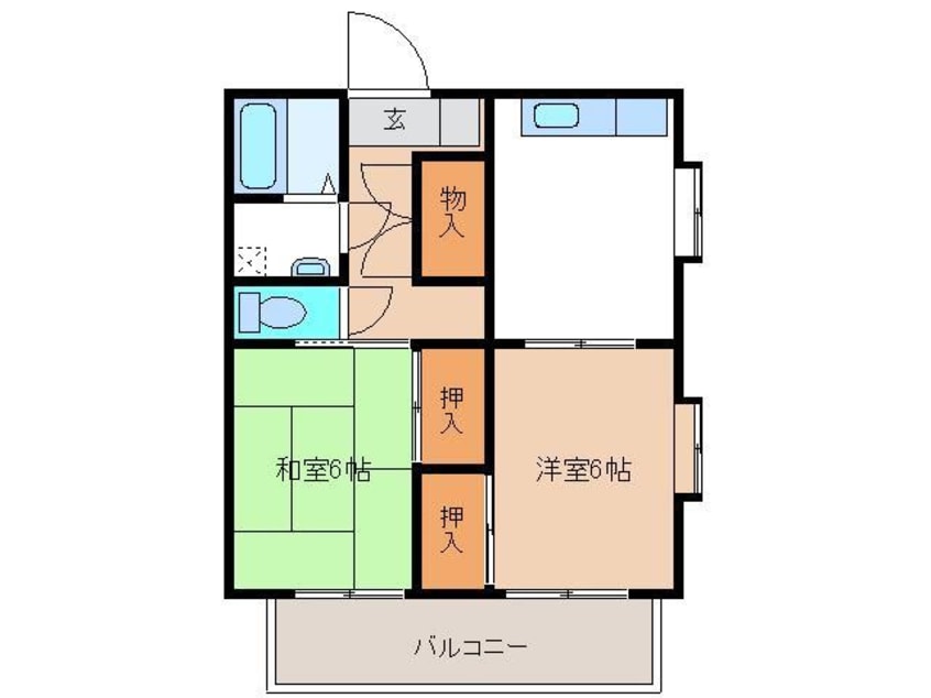 間取図 コーポいわき