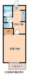 グランうらべ 1DKの間取り