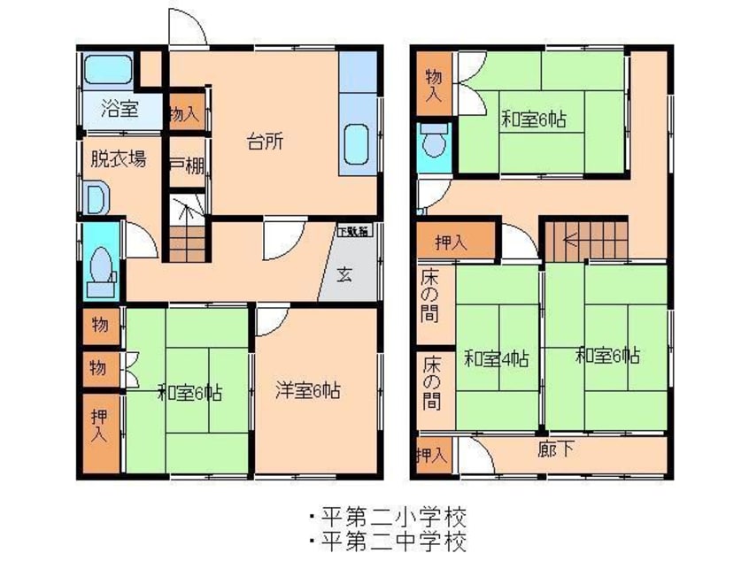 間取図 開花亭　貸家