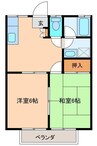サンヒルズ７ 2DKの間取り