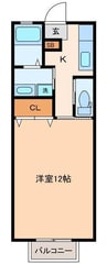 パロス四町目 1Kの間取り