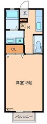 パロス四町目 1Kの間取り