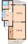 不二屋マンション 2DKの間取り