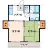 ポウルスター北斗 2DKの間取り