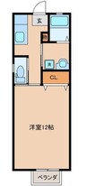 パロスめいじII 1Kの間取り