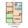 コーポサンフラワーA棟 2LDKの間取り