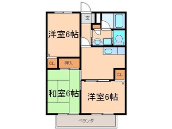 間取図 コーポサンフラワーA棟