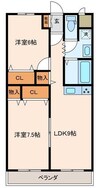 ベル・メゾン蔦 2LDKの間取り