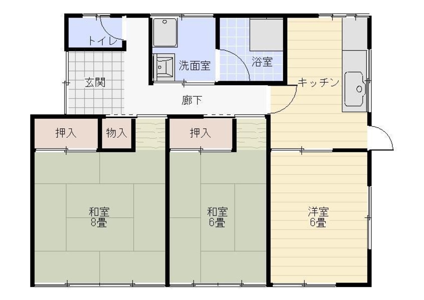 間取図 好間町上野原　金成貸家