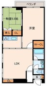 エリートインたいら 2LDKの間取り