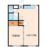 ハイツWADA 1LDKの間取り