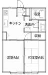 ライトハウス自由ヶ丘B 2DKの間取り