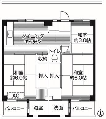 間取図 ビレッジハウス磐城3号棟