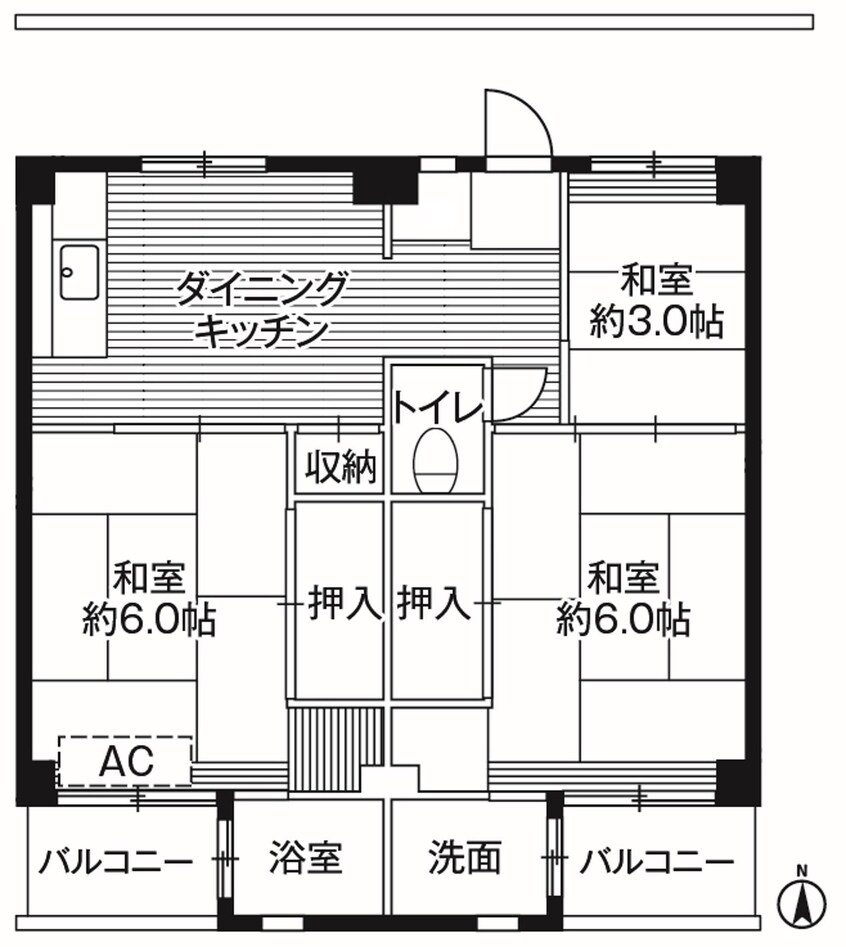 間取図 ビレッジハウス磐城3号棟