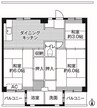 ビレッジハウス磐城3号棟 3DKの間取り