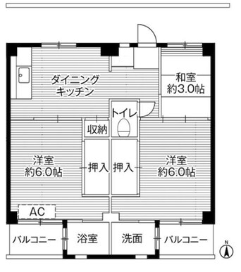 間取図 ビレッジハウス磐城3号棟