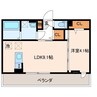 Parc　Onahama 1LDKの間取り