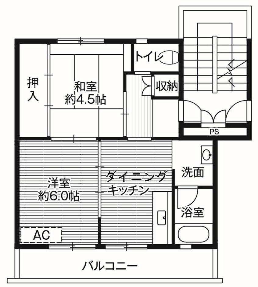 間取図 ビレッジハウス好間1号棟