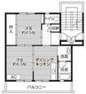 ビレッジハウス好間1号棟 2DKの間取り