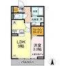 イーストガーデン 1LDKの間取り