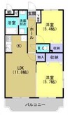 マミーマンション 2LDKの間取り