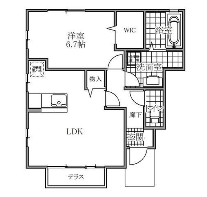 間取図 UWATTE　HILLS　C