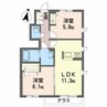 アミコート 2LDKの間取り