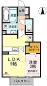 カメリアハイム 1LDKの間取り